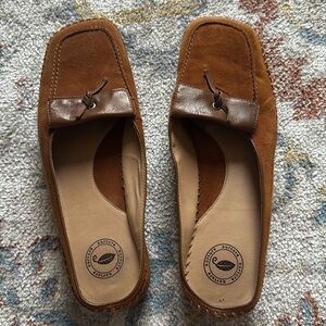 Nurture mule slides leather brown size 8